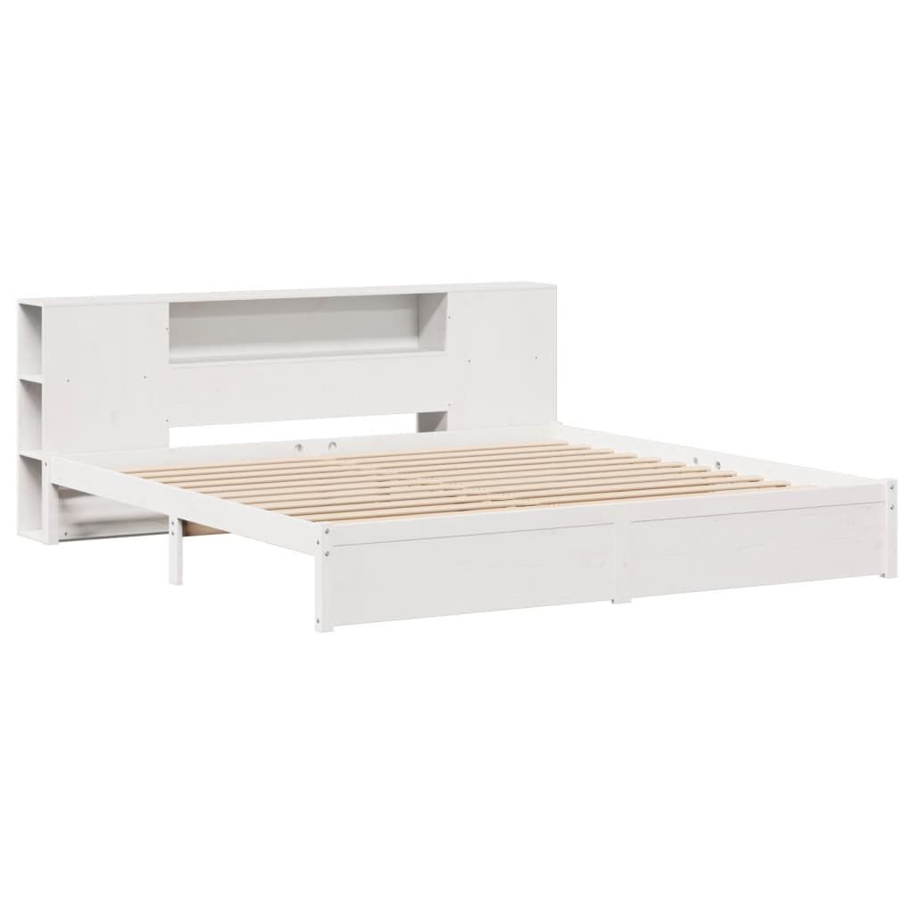 vidaXL Κρεβάτι Βιβλιοθήκη Χωρίς Στρώμα 180x200 εκ Μασίφ Ξύλο Πεύκου
