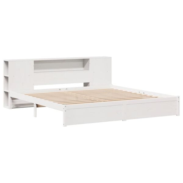 vidaXL Κρεβάτι Βιβλιοθήκη Χωρίς Στρώμα 180x200 εκ Μασίφ Ξύλο Πεύκου