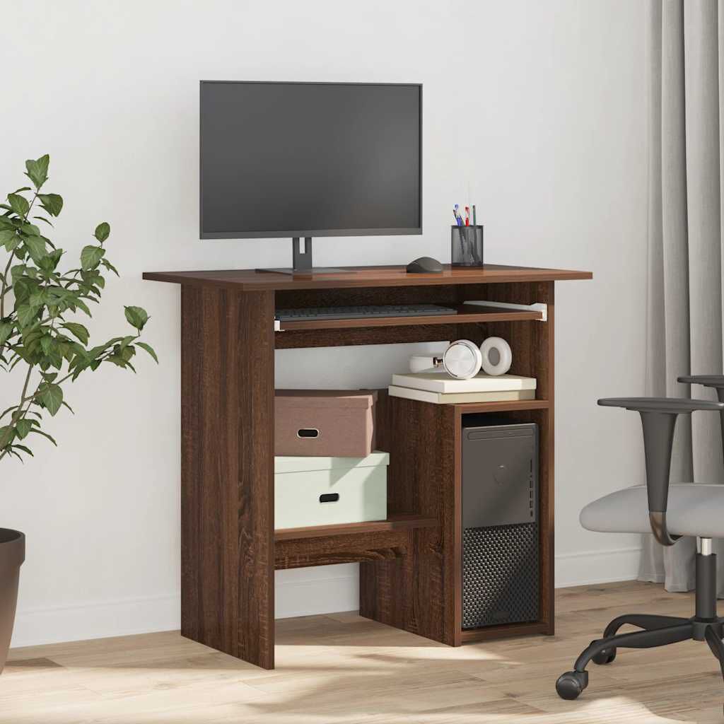 vidaXL Γραφείο Καφέ Δρυς 80x45x74 εκ. από Επεξεργασμένο Ξύλο