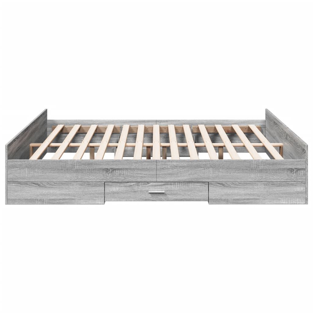 vidaXL Πλαίσιο Κρεβατιού με συρτάρια Γκρι sonoma 180x200εκ. Επεξ. Ξύλο