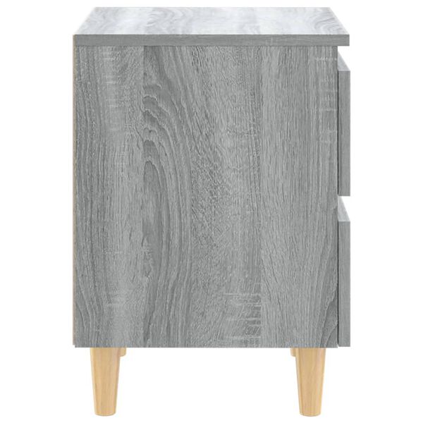 vidaXL Κομοδίνο Γκρι Sonoma 40 x 35 x 50 εκ. με Μασίφ Ξύλινα Πόδια