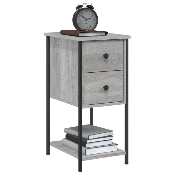 vidaXL Κομοδίνο Γκρι Sonoma 32 x 42 x 70 εκ. από Επεξεργασμένο Ξύλο