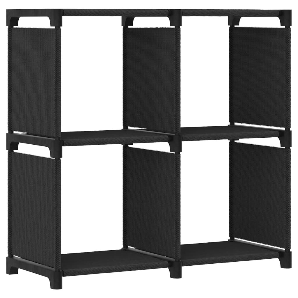 vidaXL Ραφιέρα με 4 Κύβους Μαύρη 69 x 30 x 72,5 εκ. Υφασμάτινη