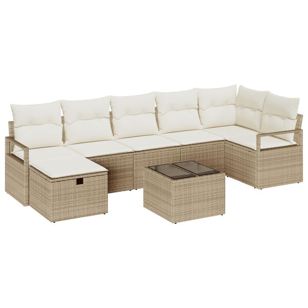 vidaXL Σετ Καναπέ Κήπου 8 pcs μπεζ και κρεμ 287 x 122 x 85 εκ