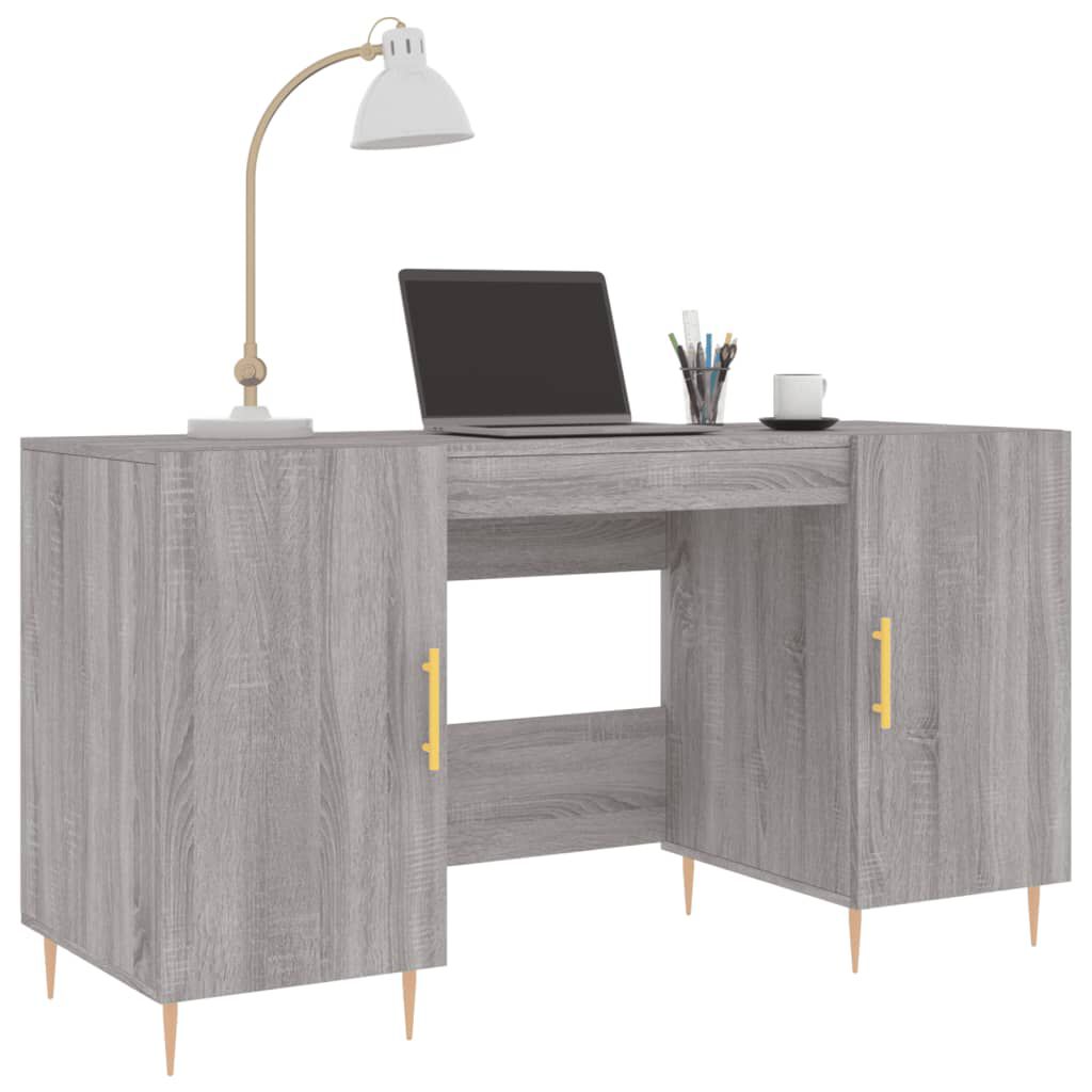 vidaXL Γραφείο Γκρι Sonoma 140 x 50 x 75 εκ. από Επεξεργασμένο Ξύλο