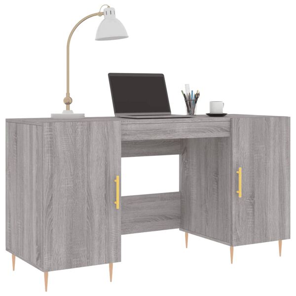 vidaXL Γραφείο Γκρι Sonoma 140 x 50 x 75 εκ. από Επεξεργασμένο Ξύλο