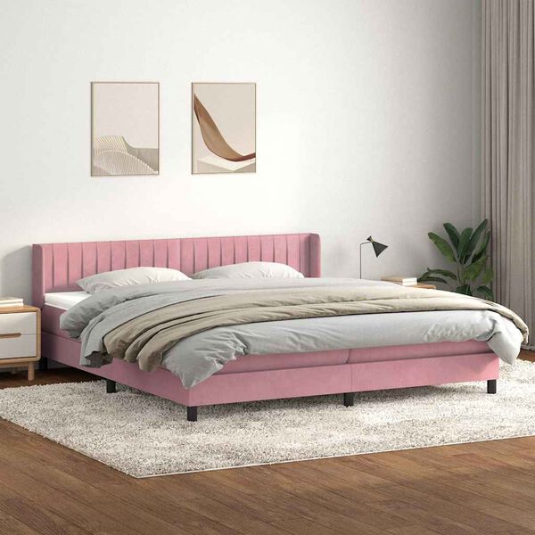 vidaXL &Kappa;&rho;&epsilon;&beta;ά&tau;&iota; Boxspring &mu;&epsilon; &Sigma;&tau;&rho;ώ&mu;&alpha; &Rho;&omicron;&zeta; 200x210 &epsilon;&kappa;. &Beta;&epsilon;&lambda;&omicron;ύ&delta;&iota;&nu;&omicron;