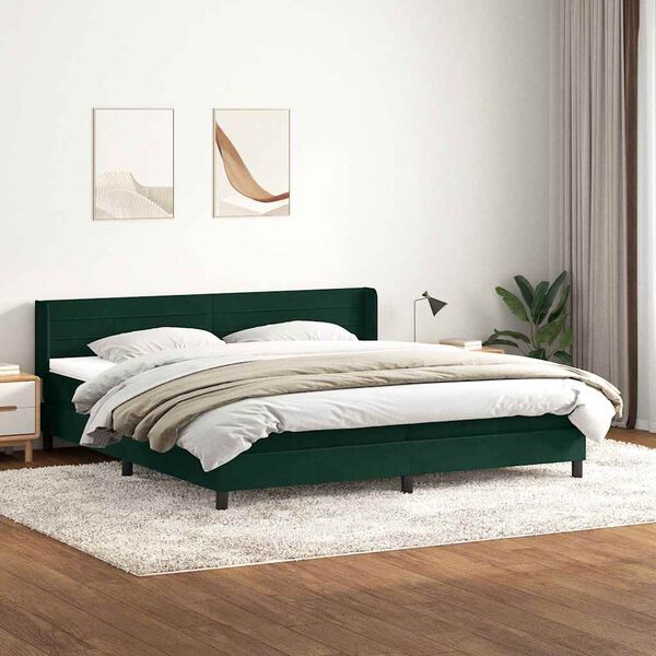 vidaXL &Kappa;&rho;&epsilon;&beta;ά&tau;&iota; Boxspring &mu;&epsilon; &Sigma;&tau;&rho;ώ&mu;&alpha; &Sigma;&kappa;&omicron;ύ&rho;&omicron; &Pi;&rho;ά&sigma;&iota;&nu;&omicron; 180x210&epsilon;&kappa;. &Beta;&epsilon;&lambda;&omicron;ύ&delta;&iota;&nu;&omicron;