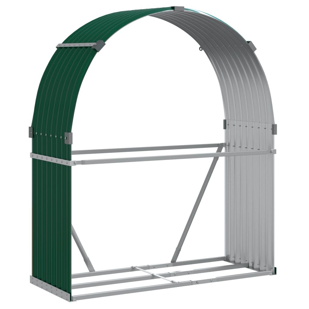 vidaXL Ξυλοθήκη Πράσινη 120 x 45 x 140 εκ. από Γαλβανισμένο Ατσάλι