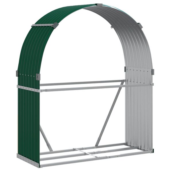 vidaXL Ξυλοθήκη Πράσινη 120 x 45 x 140 εκ. από Γαλβανισμένο Ατσάλι