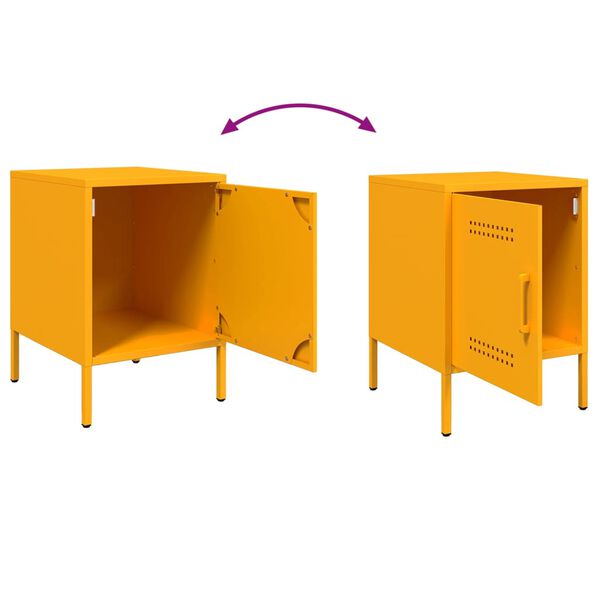 vidaXL Κομοδίνο Μουσταρδί 36x39x50,5 εκ. από Χάλυβα
