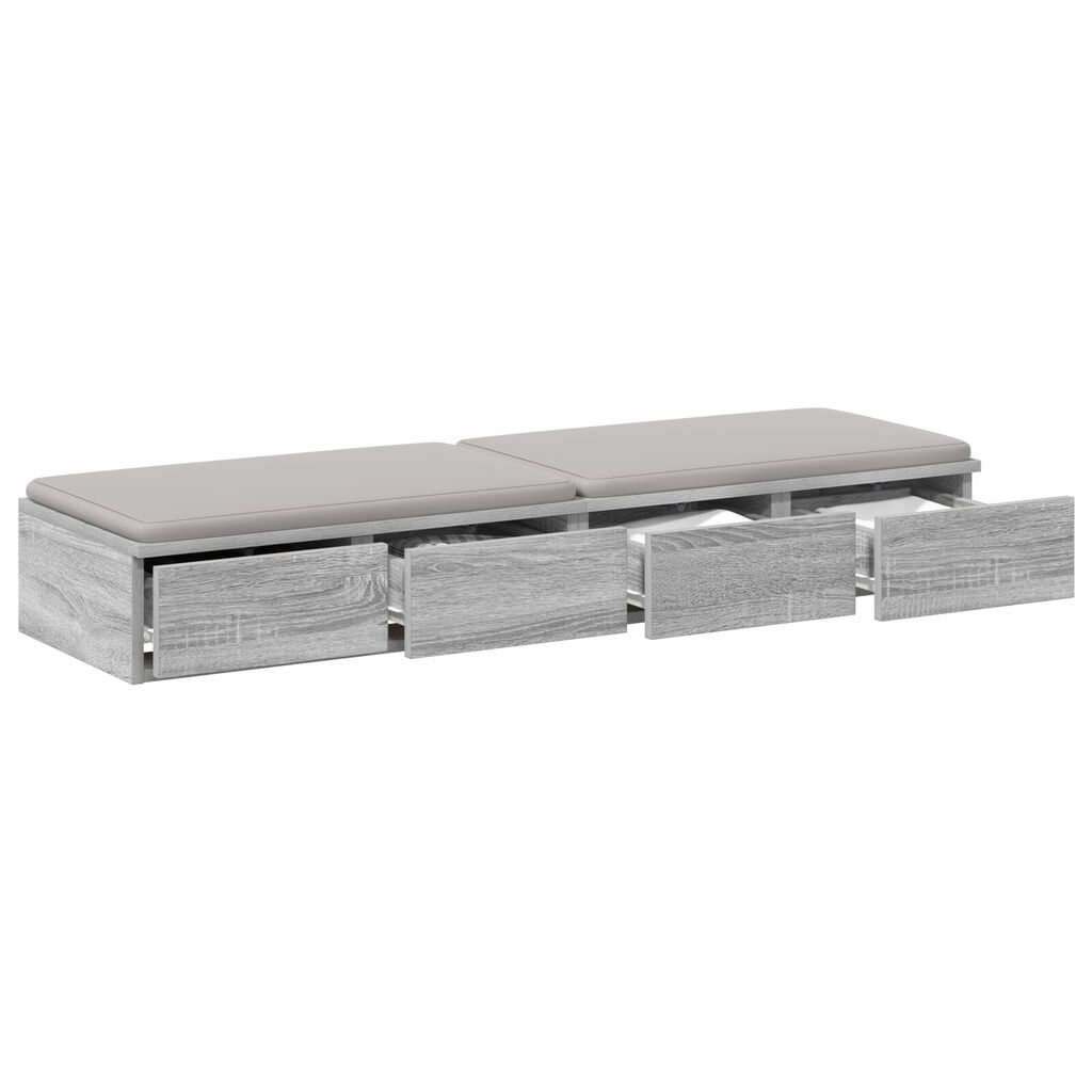 vidaXL Συρτάρια Κρεβατιού Γκρι Σονομά 120x36,5x16,5 cm Επεξεργασμένο Ξύλο