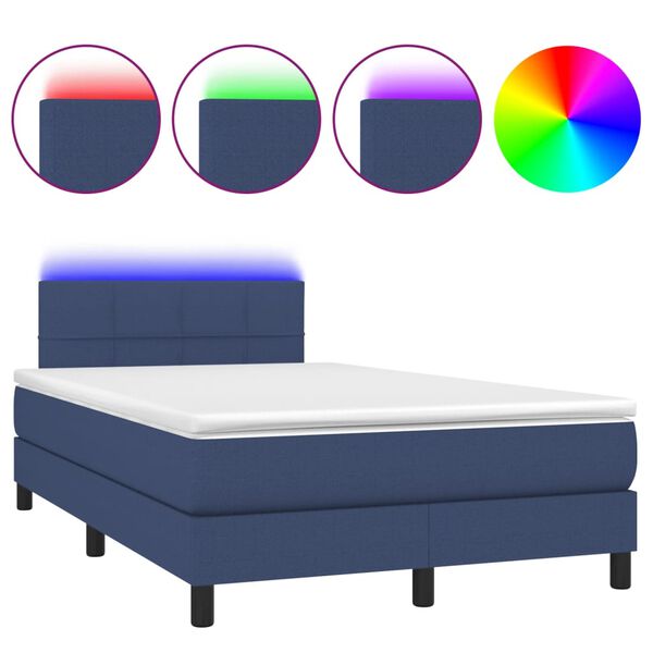 vidaXL &Kappa;&rho;&epsilon;&beta;ά&tau;&iota; Boxspring &mu;&epsilon; &Sigma;&tau;&rho;ώ&mu;&alpha; & LED &Mu;&pi;&lambda;&epsilon; 120x190&epsilon;&kappa;. &Upsilon;&phi;&alpha;&sigma;&mu;ά&tau;&iota;&nu;&omicron;