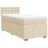 vidaXL Κρεβάτι Boxspring με Στρώμα Κρεμ 80 x 200 εκ. Υφασμάτινο