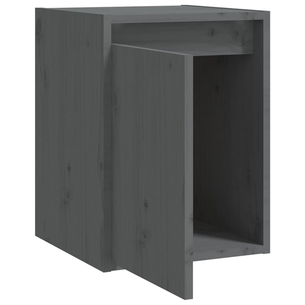 vidaXL Ντουλάπια Τοίχου 2 τεμ. Γκρι 30x30x40 εκ. Μασίφ Ξύλο Πεύκου