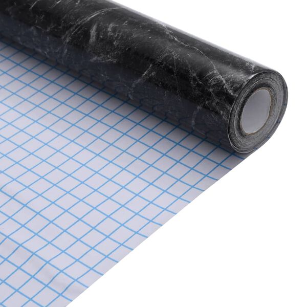 vidaXL Αυτοκόλλητα Επίπλων Μάρμαρο Μαύρο 90 x 500 εκ. από PVC