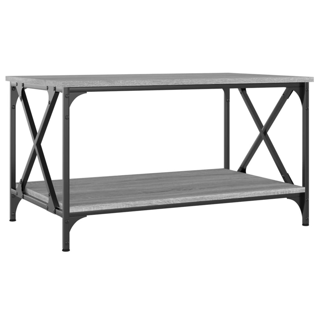 vidaXL Τραπεζάκι Σαλονιού Γκρι Sonoma 80x50x45 εκ Επεξ Ξύλο + Σίδηρος