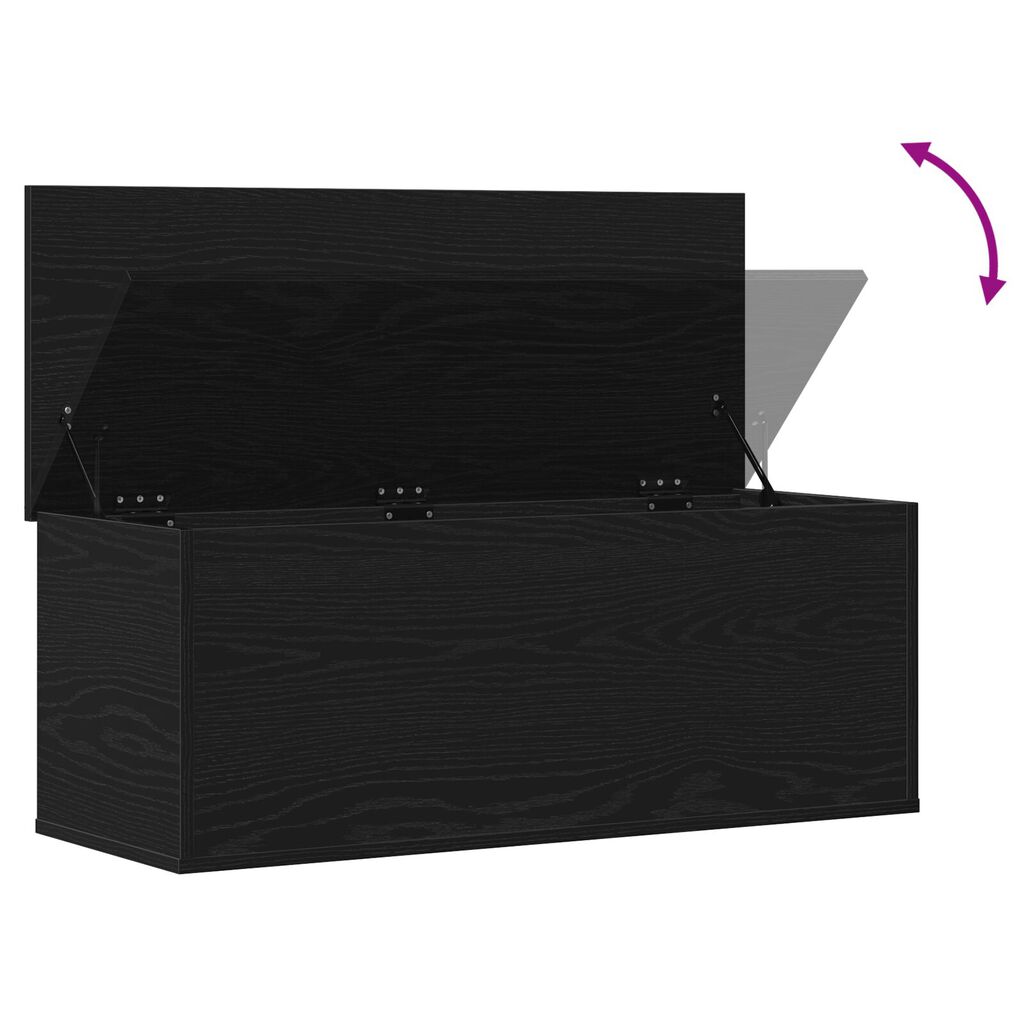 vidaXL Κουτί αποθήκευσης Μαύρη δρυς 90 x 35 x 35 cm Επεξεργασμένο ξύλο