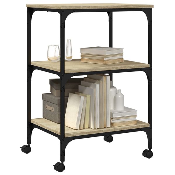vidaXL Βάση Εκτυπωτή 3 Επιπέδων Sonoma Δρυς 50x41x75 εκ Επεξ. Ξύλο