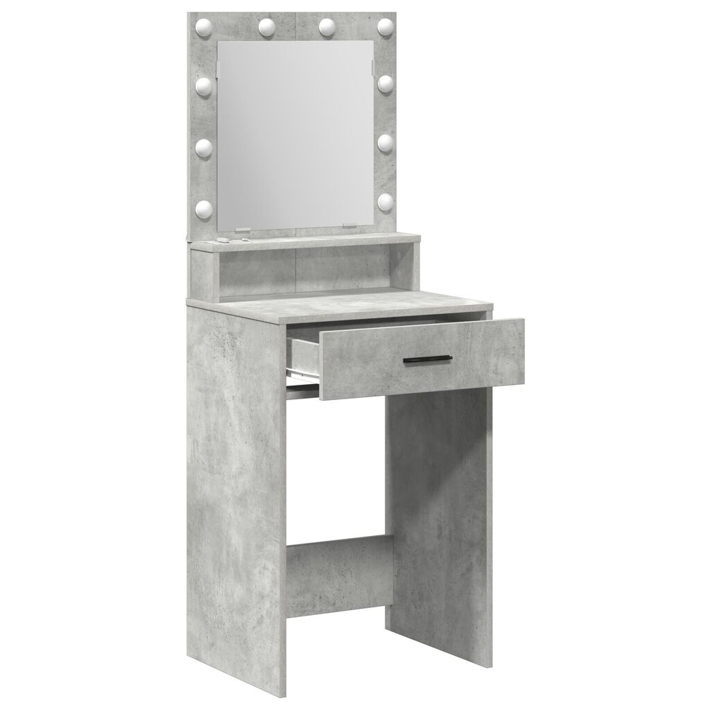 VidaXL Τραπέζι Ε dressing με LED Φώτα Γκρι Σκυρόδεμα 50x41x135 εκ.