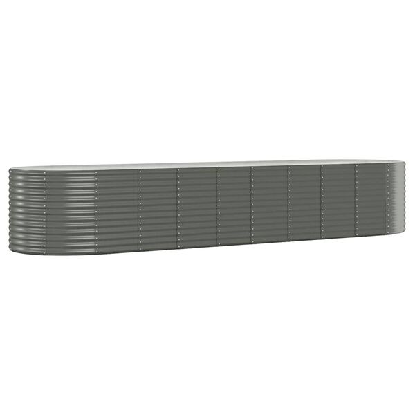 vidaXL Ζαρντινιέρα Γκρι 396x100x68 εκ. Ατσάλι με Ηλεκτρ. Βαφή Πούδρας