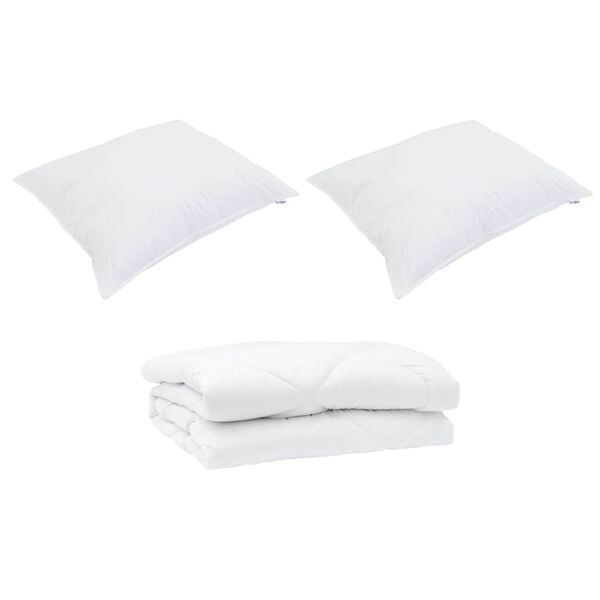 Πάπλωμα με μαξιλάρι 3 pcs Λευκό 200 x 200 cm Μικροΐνες