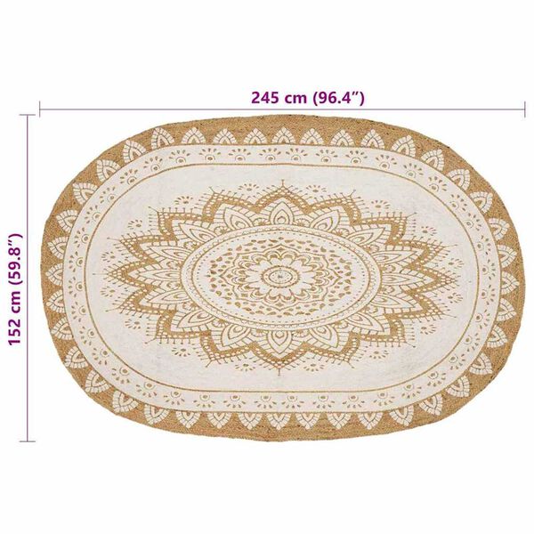 vidaXL Χαλί Καφέ 152 x 245 εκ Γιούτα