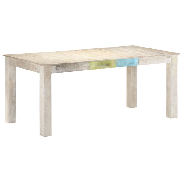 vidaXL Τραπεζαρία Λευκή 180 x 90 x 76 εκ. από Μασίφ Ξύλο Μάνγκο