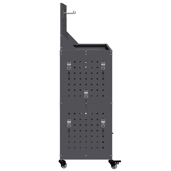 vidaXL Καρότσι εργαλείων με ράφι Ανθρακί 65 x 35 x 111 εκ Κρύα χάλυβας