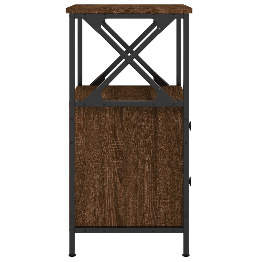 vidaXL Κομοδίνα 2 Τεμ. Καφέ Δρυς 34x35,5x70 εκ. Επεξεργασμένο Ξύλο