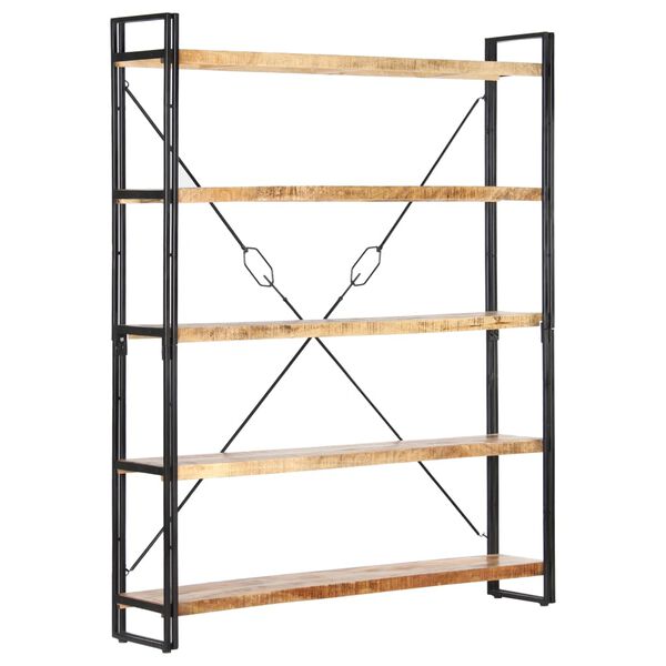 vidaXL Βιβλιοθήκη με 5 Επίπεδα 140 x 30 x 180 εκ. Μασίφ Ξύλο Μάνγκο