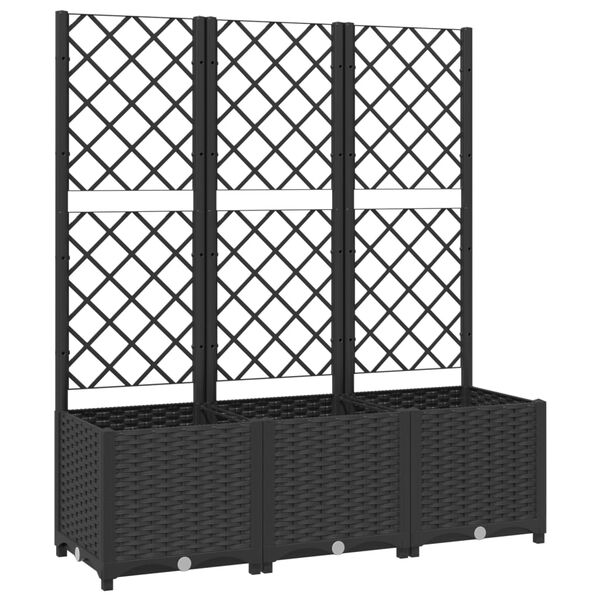 vidaXL Ζαρντινιέρα Κήπου με Καφασωτό Μαύρο 120 x 40 x 136 εκ. από PP