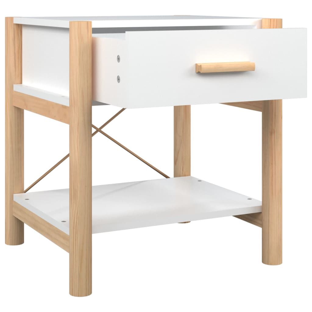 vidaXL Κομοδίνα 2 τεμ. Λευκά 42 x 38 x 45 εκ. από Επεξεργασμένο Ξύλο