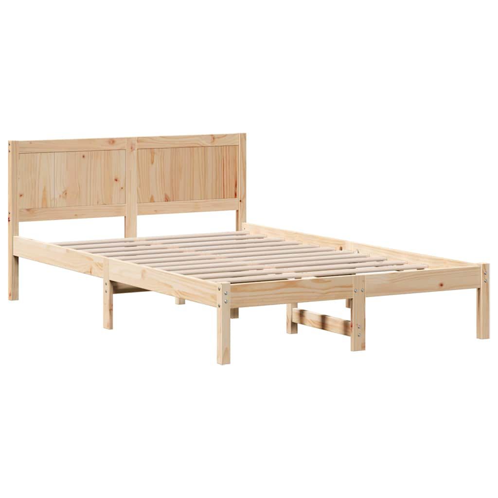 vidaXL Σκελετός Κρεβατιού Καφέ 120 x 190 cm Μασίφ ξύλο πεύκου