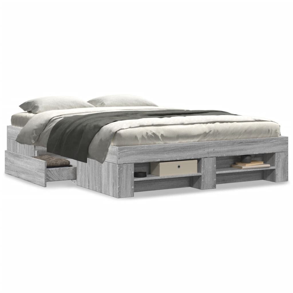 vidaXL Πλαίσιο Κρεβατιού Γκρι Sonoma 120 x 190 εκ. Επεξεργασμένο Ξύλο