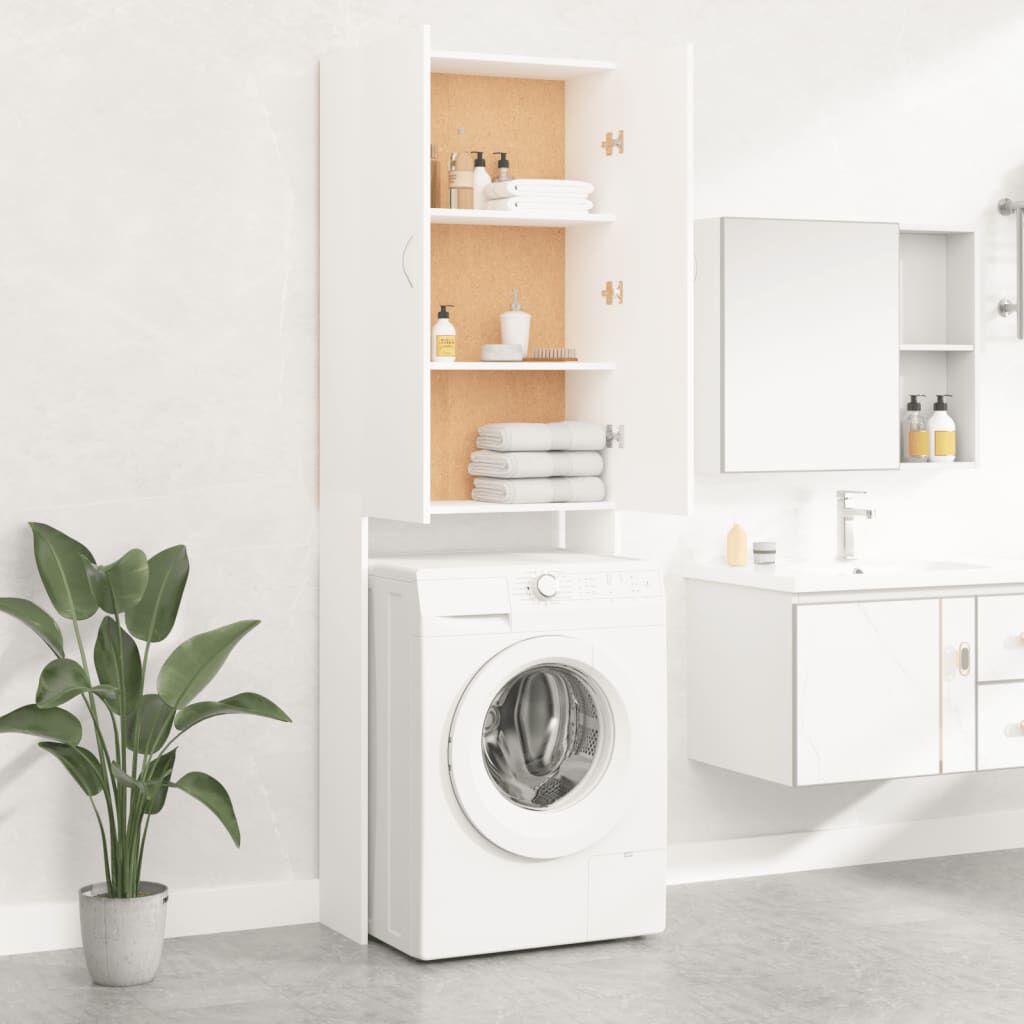 vidaXL Ντουλάπι Πλυντηρίου Λευκό 64 x 25,5 x 190 εκ.