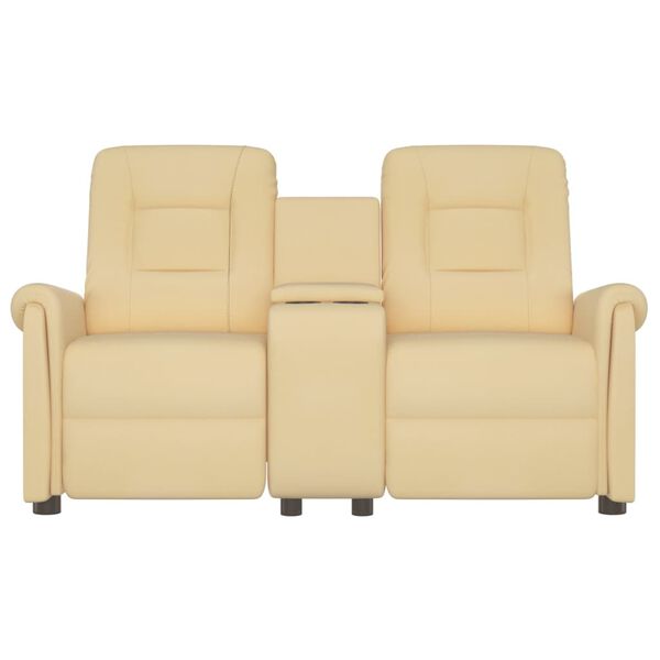 vidaXL Πολυθρόνα Μασάζ Διθέσια & Ποτηροθήκη Κρεμ