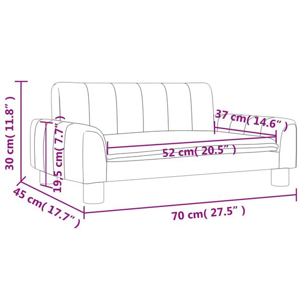 vidaXL Καναπές Παιδικός Καπουτσίνο 70x45x30 εκ. από Συνθετικό Δέρμα