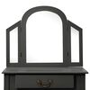 vidaXL Μπουντουάρ με Σκαμπό Γκρι 65x36x128 εκ. Ξύλο Παυλώνιας / MDF