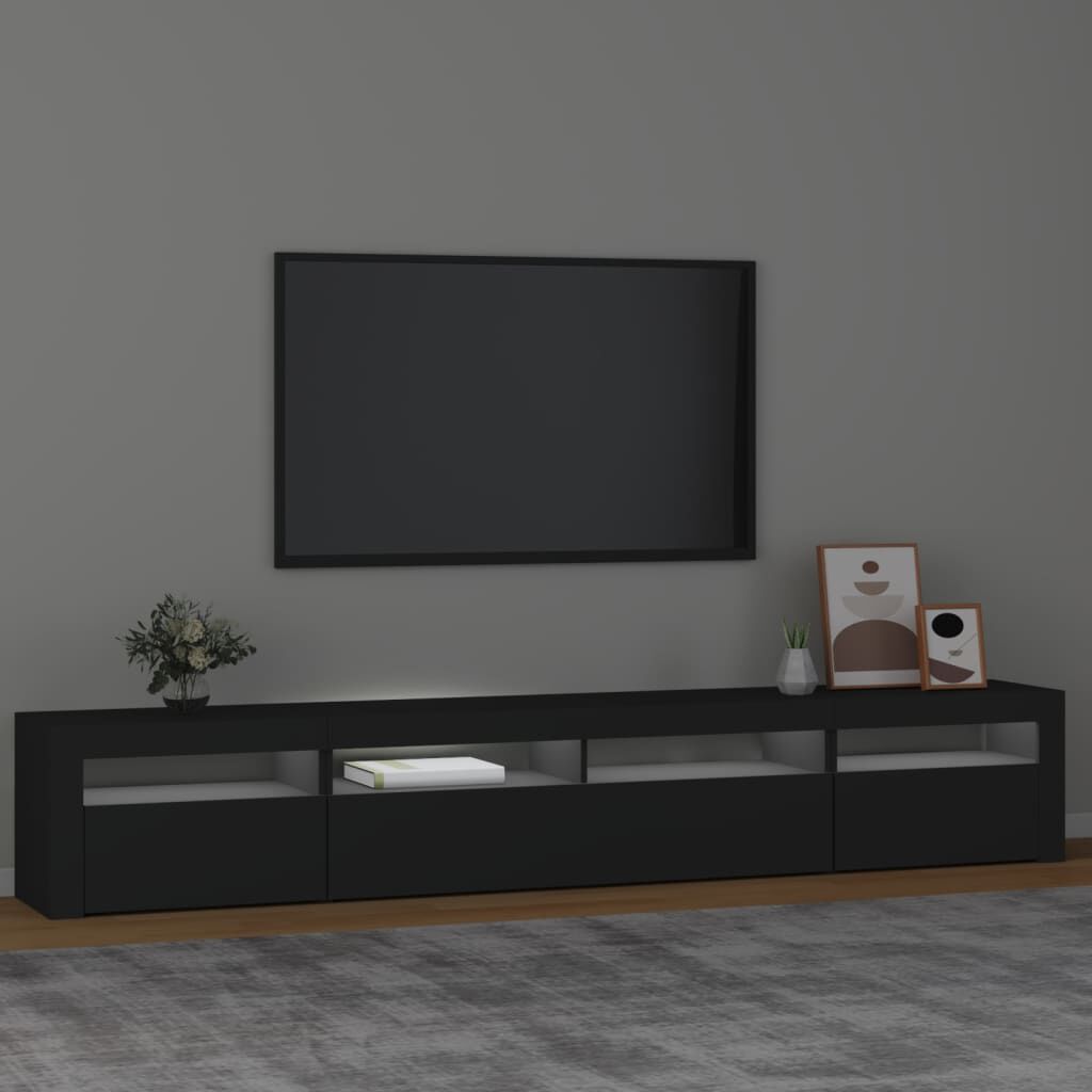 vidaXL Έπιπλο Τηλεόρασης με LED Μαύρο 240x35x40 εκ.