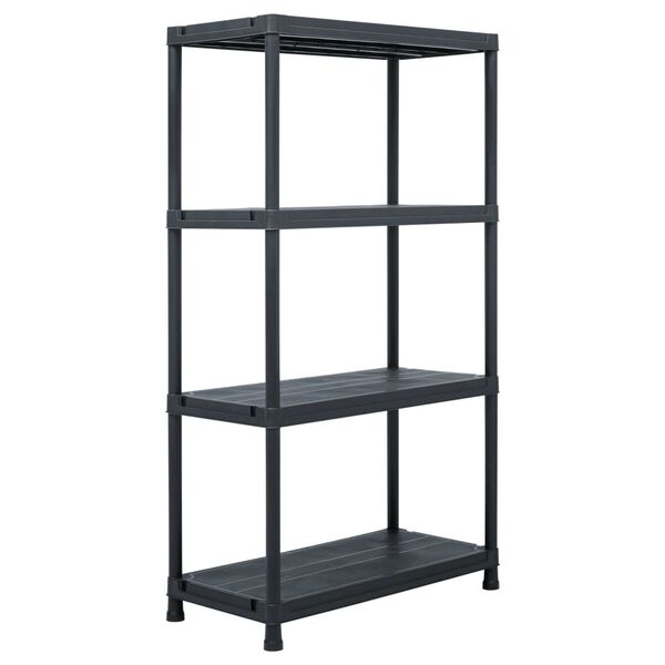vidaXL Ραφιέρες 2 τεμ. Μαύρες 60 x 30 x 138 εκ. Πλαστικές