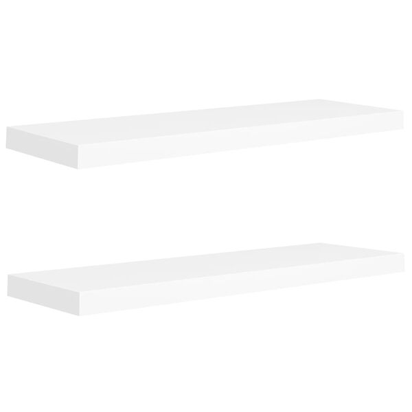vidaXL Ράφια Τοίχου 2 τεμ. Άσπρα 80x23,5x3,8 εκ. MDF
