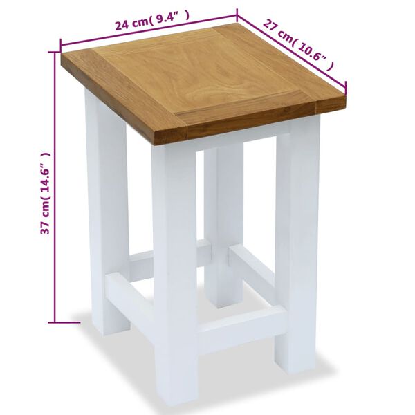 vidaXL Τραπέζι Βοηθητικό 27 x 24 x 37 εκ. από Μασίφ Ξύλο Δρυός