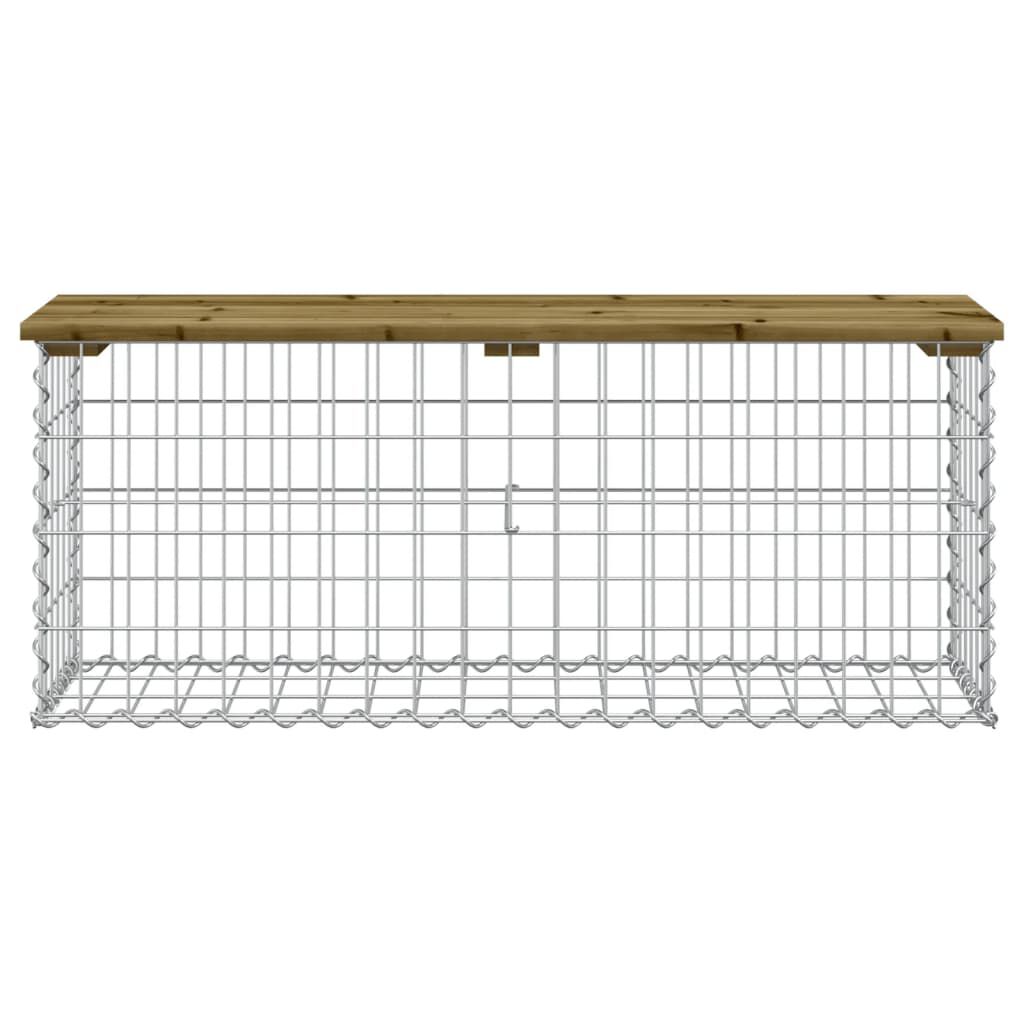 vidaXL Παγκάκι Κήπου Συρματοκιβώτιο 103x31,5x42 εκ. Εμποτ. Ξύλο Πεύκου