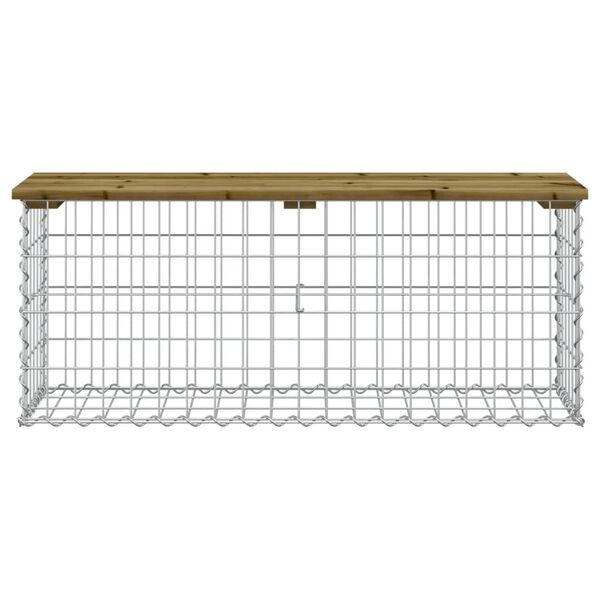 vidaXL Παγκάκι Κήπου Συρματοκιβώτιο 103x31,5x42 εκ. Εμποτ. Ξύλο Πεύκου
