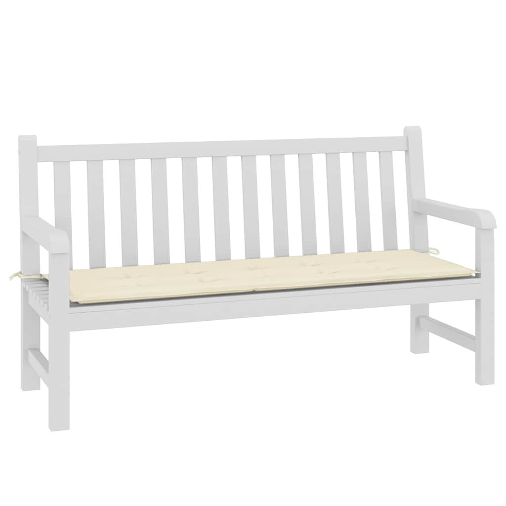 vidaXL Μαξιλάρι Πάγκου Κήπου Κρεμ 150x50x4 εκ. Ύφασμα Oxford