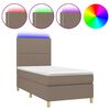 vidaXL &Kappa;&rho;&epsilon;&beta;ά&tau;&iota; Boxspring &mu;&epsilon; &Sigma;&tau;&rho;ώ&mu;&alpha; & LED Taupe 90x190 &epsilon;&kappa;. &Upsilon;&phi;&alpha;&sigma;&mu;ά&tau;&iota;&nu;&omicron;