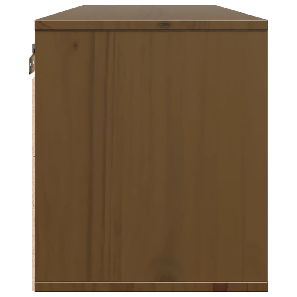 vidaXL Ντουλάπι Τοίχου Καφέ Μελί 100x30x35 εκ από Μασίφ Ξύλο Πεύκου