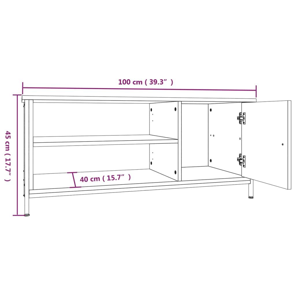 vidaXL Έπιπλο Τηλεόρασης Μαύρο 100 x 40 x 45 εκ. Επεξεργασμένο Ξύλο