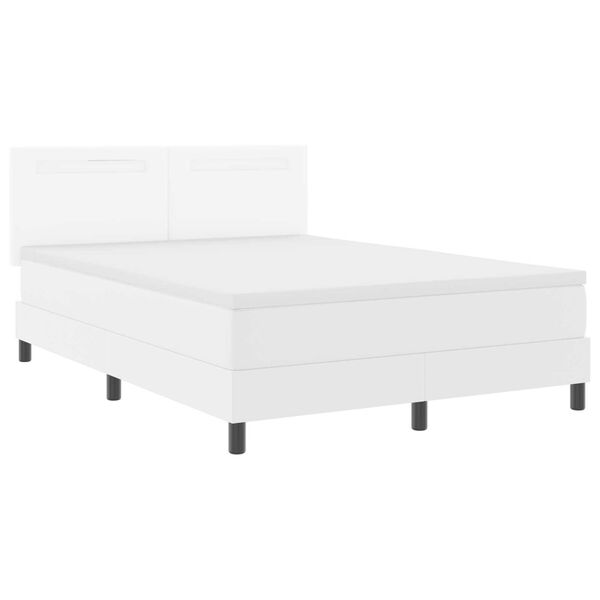 vidaXL Κρεβάτι με Στρώμα με στρώμα Λευκό 160 x 200 cm Τεχνητό δέρμα